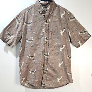 Woolrich Brown Casual Button Down Shirt with Nautical Pattern